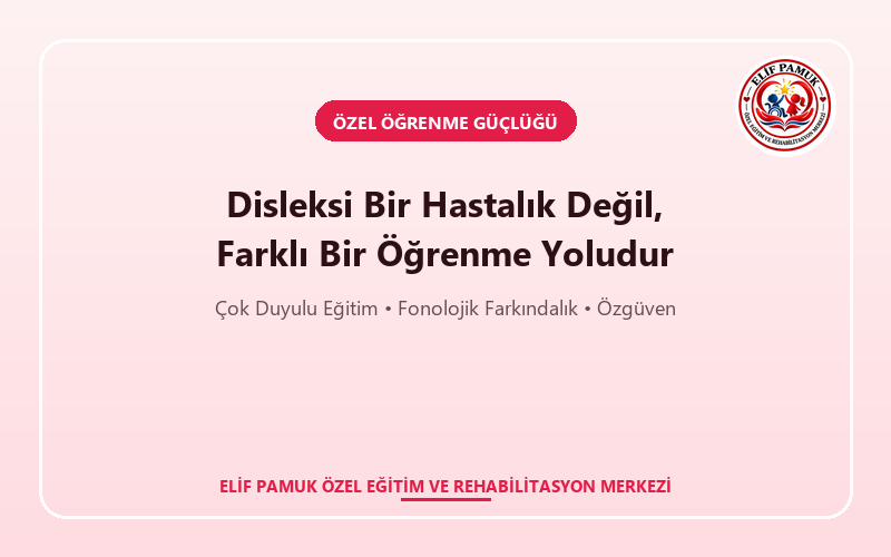 Disleksi Bir Hastalık Değil, Farklı Bir Öğrenme Yoludur