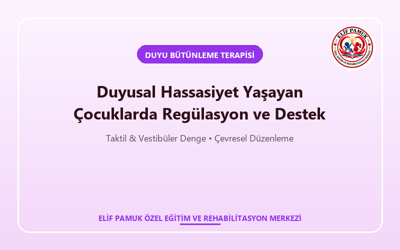 Duyusal Hassasiyet Yaşayan Çocuklara Yaklaşım ve Duyu Bütünleme